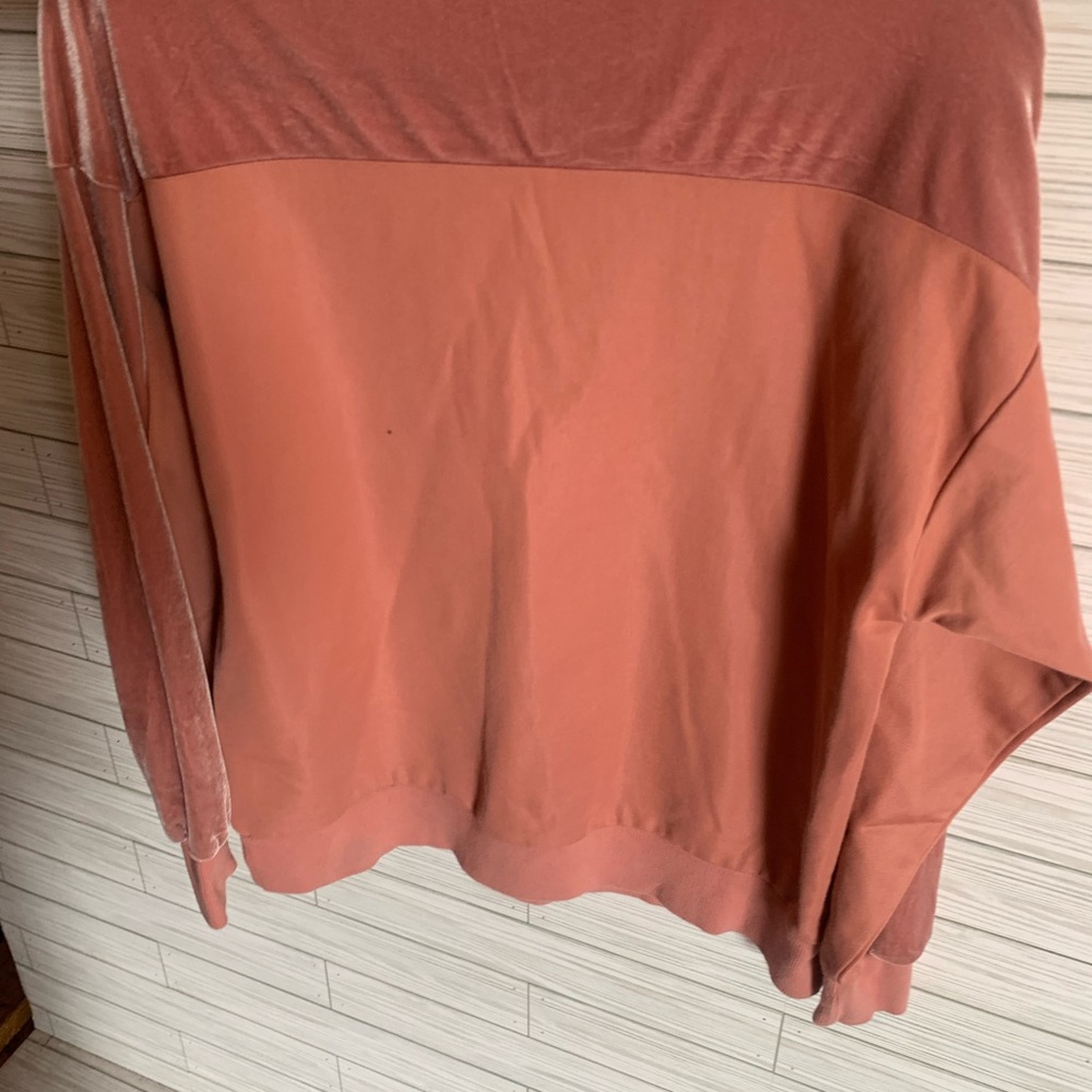 Adidas Women’s Rose Dust Velour Crewneck Sweater - Picture 3 of 3